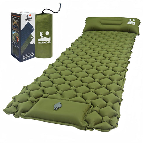Ultralight Inflatable Sleeping Pad for Camping, Compact Mattress with Built-in Foot Pump for Backpacking