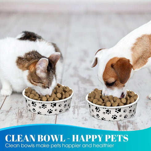 30 Pieces Disposable Dog Bowls, 16 oz Paper Food Bowls for Small Dogs, Travel Bowls for Feeding Dogs and Cats, Printed
