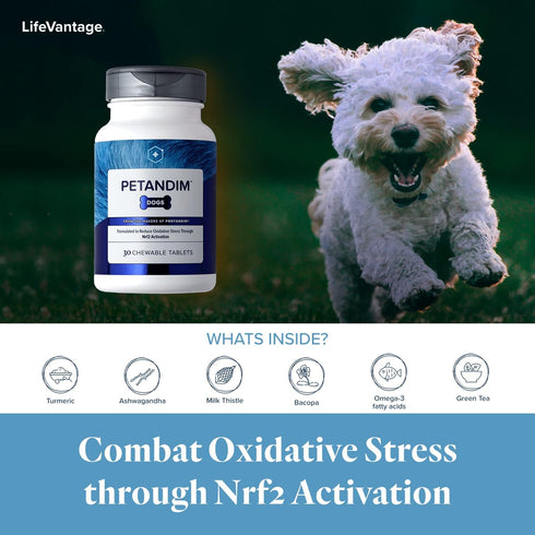 Petandim Dog Vitamins - 30 Chewable Tablets for Joint Support, Skin & Coat Health, Bacon, Chicken, and Liver Flavor