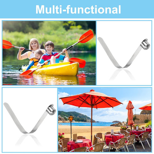 PATIKIL 8x8mm Kayak Paddle Snaps - 6 Pack Steel V Shaped Single Pin Push Button Spring Clips for Camping Awning