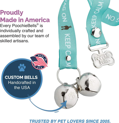 Trainer-Recommended 20 PoochieBells Handcrafted Dog Doorbell for Potty Training Easy & Quick, Doggie-Safe USA-Made Dog