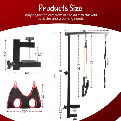 INNOVAROMZ Hammock 4 Dog Grooming Arm with Clamp & Pet Grooming | Extra Bundles | Dog Grooming Stand with Grooming