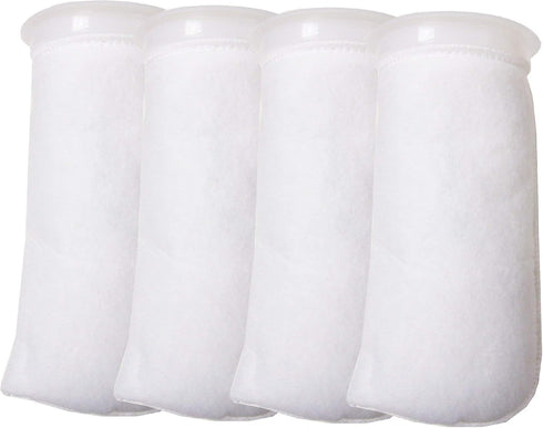 4 Pack - 4 Inch Ring Filter Socks, 200 Micron - Aquarium Felt Filter Bags, Fits Eshopps and Aqueon