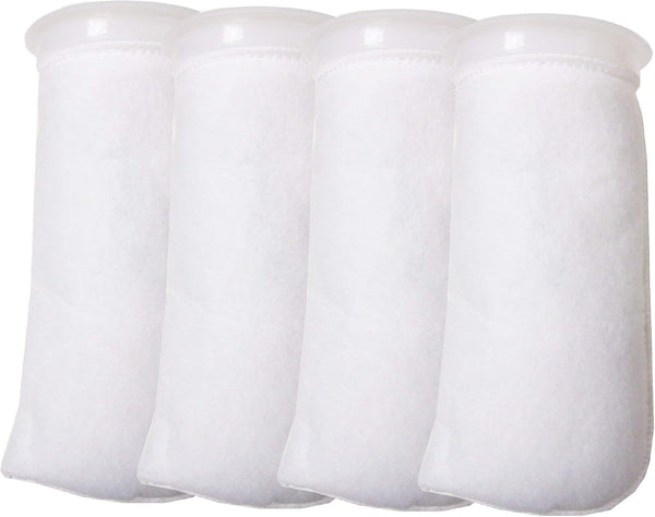 4 Pack - 4 Inch Ring Filter Socks, 200 Micron - Aquarium Felt Filter Bags, Fits Eshopps and Aqueon