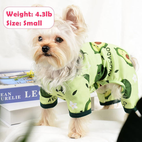 Summer Dog Pajamas for Small Dogs - Soft Onesie for Yorkie Chihuahua Teacup with Cute Pattern