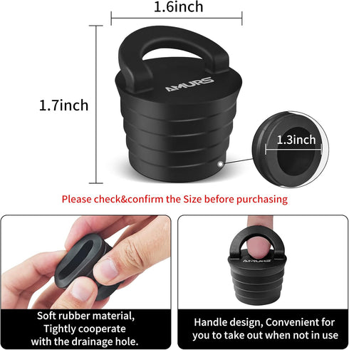 Kayak Scupper Plug Kit with Silicone Handle, Universal Plugs for Sit on Top Kayak Canoe Boat Drain Holes Stopper