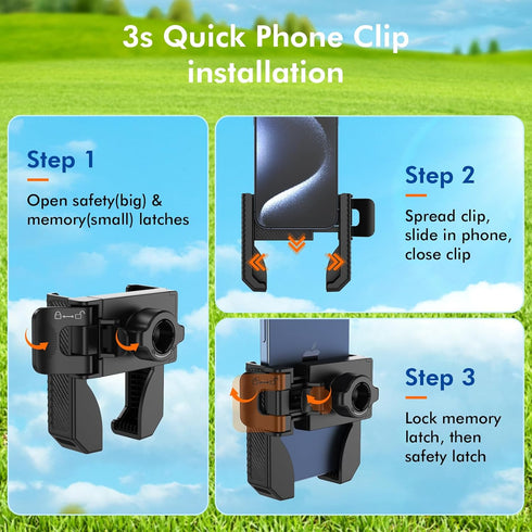 Magnetic Golf Cart Phone Holder, Rotatable Phone Mount Holder Compatible with iPhone/Galaxy/Smartphones, Golf Cart