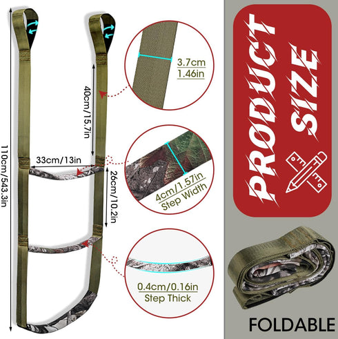 Step Climbing Aider, Camo Foot Ascender, Climbing Stick Aiders for Hunting, Tree Steps, Treestand Gear