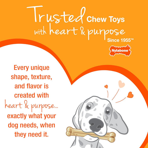 Nylabone Peanut Butter & Bacon Flexi Chew Bone – Moderate Chew – XX-Small/Tiny (2 Count).