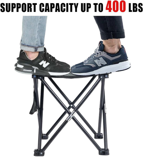 Tevaibo 2 Pack 13.7 Inch Bag(400 LBS Camping Stool Portable, Folding Stool for Outdoor Gardening, Fishing, BBQ, Hiking