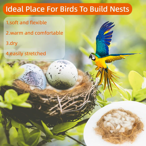 Sukh 2 Pack Bird Nesting Material, Hummingbird and Canary Nesting Material for Cage, Gardens, and Tree Trunks (80G)