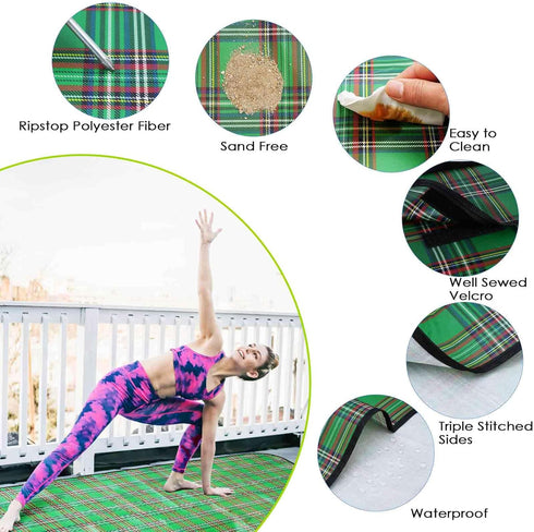 55x40in, Packable Beach Picnic Blanket, Sandproof Waterproof Camping Blankets Large, Outdoor Sandfree Foldable Mat