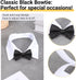 Segarty Dog Tuxedo Bow Tie Collar - Black Bowtie with Adjustable White Necktie for Medium Large Dogs, Wedding Gift