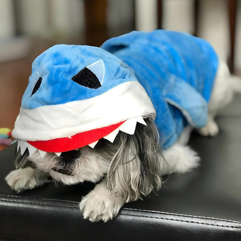 NACOCO Dog Shark Costume, Cute Pet Clothes for Cats and Dogs, Blue, XS