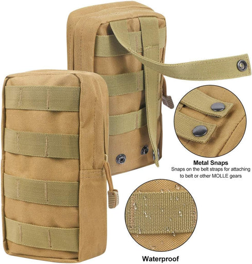 Gogoku 4-Pack Tactical Molle Pouches - Compact Utility EDC Waist Bag Pack