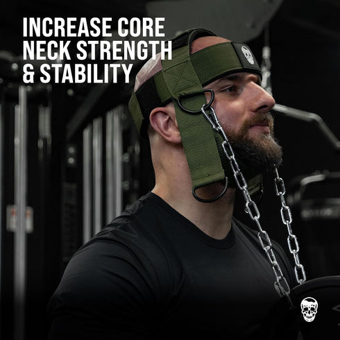 Gymreapers Neck Harness for Neck Strength, Reduce Pain - Neck Trainer with 29” Heavy Duty Chain & Adjustable Strap