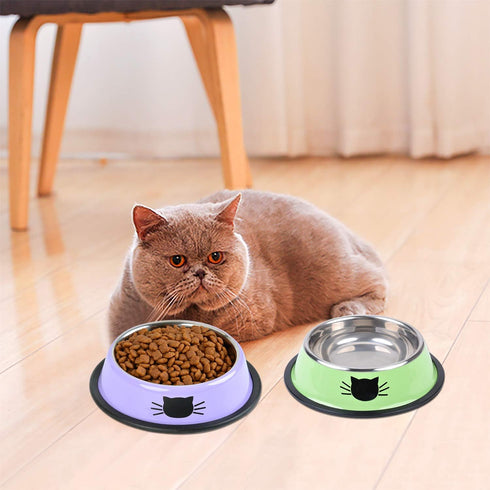 Pet Bowl Stainless Steel, Non-Skid Rubber Base Dog Bowl, Cat Bowl