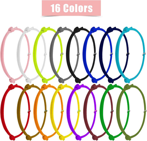 16pcs Puppy ID Collars, Soft Polyester Adjustable Whelping Collars, Newborn Puppy Identification Bands for Pets