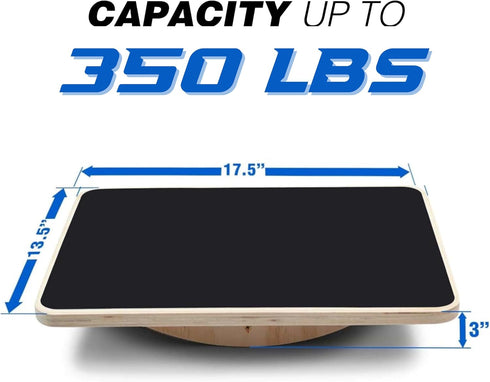 Yes4All 350LBS Professional Wooden Balance Board, Anti-Slip Rocker Board for Leg Workout, Wobble Board