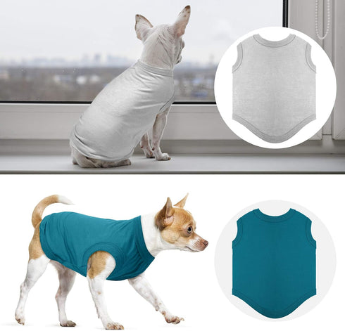 8 Pcs Dog Shirts, Soft Cotton T-Shirt for Summer Fall Winter, Breathable Pet Clothes for Most Cats (S)