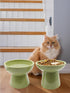 Elevated Cat Food and Water Bowls Set, Extra Wide Raised Ceramic Feeder, Anti-Vomit for Cats and Small Dogs