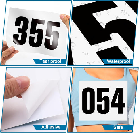 NELOMO 8.3 5.8 Cross-Country Adhesive Race Bib X Competition Number Bib Adhesive Running Bib Sticky Race Bib Athlete