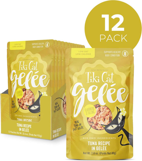 2.8 oz. (12 Count) Tiki Cat Gelee Wet Cat Food, Tuna, Pouch