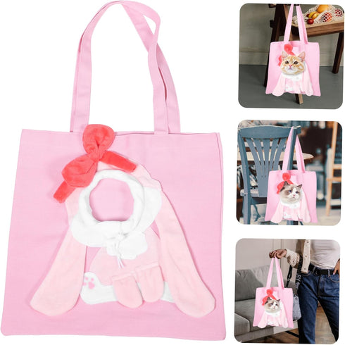 Portable Pet Bag Pet Bag Carrier Cat Carrier Pet Shoulder Carrying Bag Portable Puppy Carrier Small Dog Carrier Sling Pet Carrier Canvas Large Travel Suspenders Pink