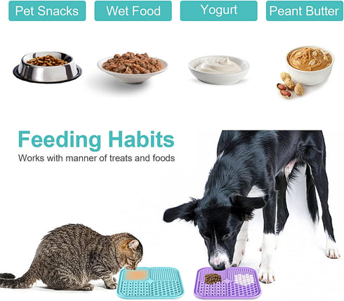 LUKITO 3PCS Licking Mat for Dogs & Cats, Suction Cups, Peanut Butter Lick Pads for Anxiety Relief and Training