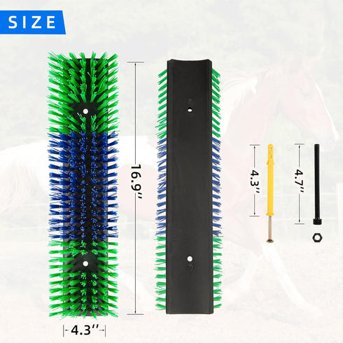 Rouisxue Posts(4pcs, Livestock Scratch Brush for Cattle, Horses, Goats, Cow, Durable Scratching Brush, Massage Grooming