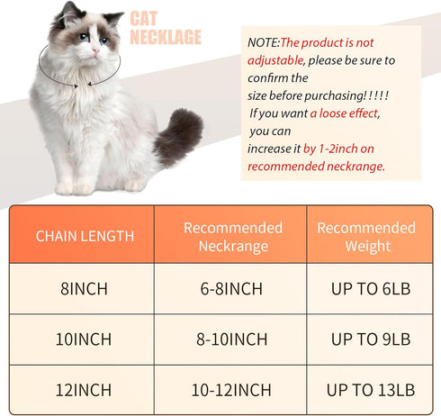 Hillban Cat Collar with Diamond Chain, Glitter Walking Metal Necklace with Secure Buckle for Small Cats (Gold, 10 Inch)