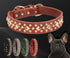Spiked Dog Collar, Adjustable Mushrooms Rivet Studded Pu Leather Pet Collars for Cats and Dogs, L, Green3