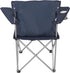 Generic 250LBS, Quad Folding Camp Chair with Cup Holder, Dark Blue, Heavy-Duty Steel Frame, Supports Portable Compact