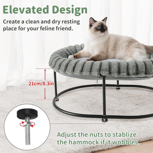 Hammock 23 17 8.3 Sunhoo Elevated Cat Bed for Indoor Cats Raised Kitten Large High Puppy Cot Off Floor Self-Supporting