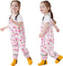 Toddlers Waterproof Rain Bib Pants, Boys Girls Rain Pants Kids Overalls Rain