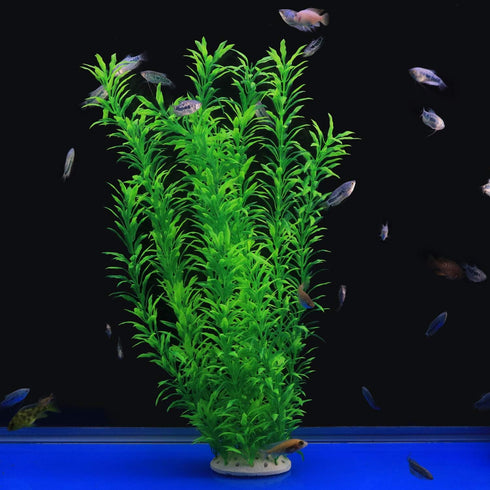 Tall Green Leaves Aquarium Décor Plastic Plants Extra Large 20 Inches Ch0701 by Unootel