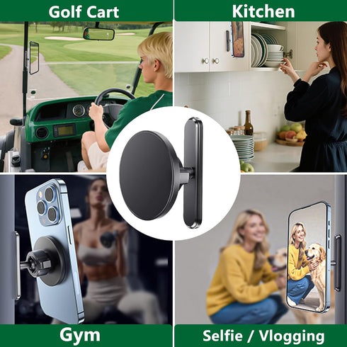 Keaixinyu 360 N52 Magnetic Golf Cart Phone Holder, Rotation, Super Strong Magnet Compatible with MagSafe iPhone