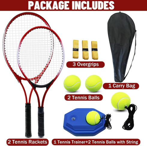 Magicorange Kids Tennis Rackets Set for 2 Players with Rebound Balls and Carry Bag