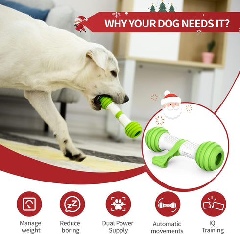 PETGEEK Interactive Dog Toys, Durable Motion Activated Automatic Dog Bone for Medium & Large Dogs