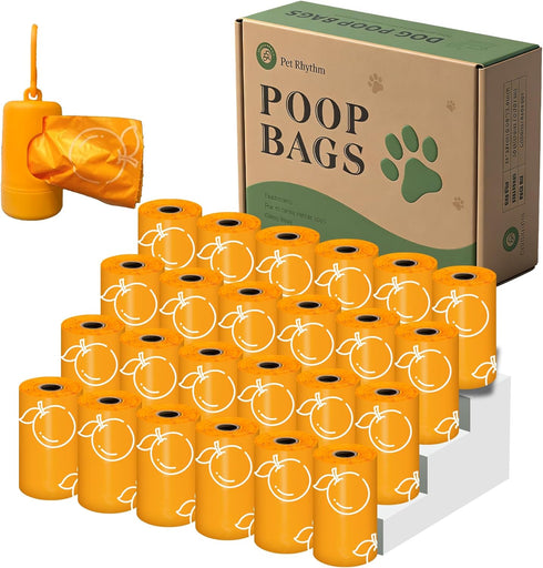 Pet Rhythm Citrus Scented Dog Poop Bags - 360 counts Orange Pet Waste Bags