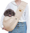 Dog Sling Carrier, Adjustable Strap, Soft Cotton Dog Carrier Bag with Pocket for Travel Outdoor (Beige)