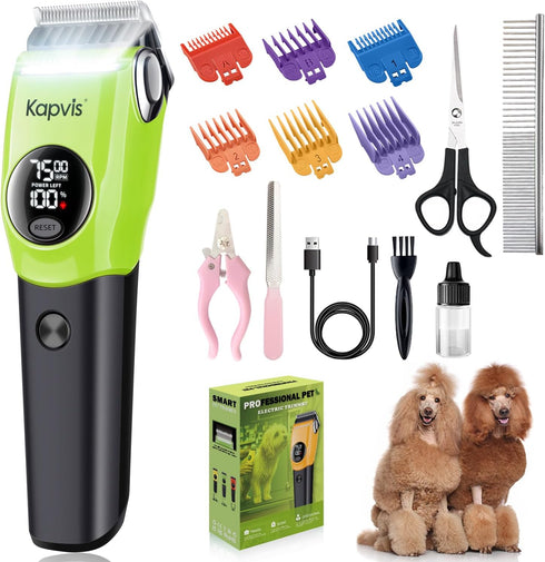 Dog Clippers for Grooming Thick Hair with LED Light,Poodle Grooming Kit with