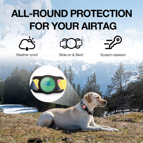 Airtag Dog Collar Holder, Silicone Case for Apple Air Tag Tracker, Cover for Pet Collars