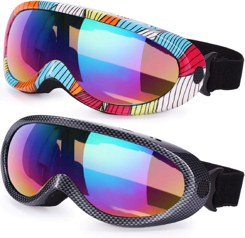 Ski Goggles Pack of 2 for Kids, Youth, Boys & Girls, Men, Snowboard Goggles