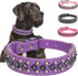 Spiked Studded Dog Collar, Soft PU Leather Squared Spike Adjustable for Small Medium Large Dogs