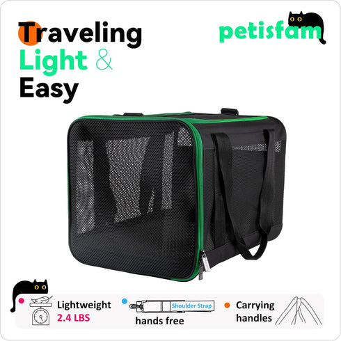 360 Quick-in Pet Carrier for Cats. Airy Mesh Windows Let Fur-Kids See You & Breath Easy, Reduce Travel Anxiety.