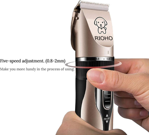 Dog Grooming Kit Clippers, Low Noise Electric Quiet Rechargeable Cordless Trimmers for Dogs, Cats, and Other Pets