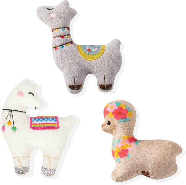 FRINGE STUDIO Pet Toy | Small Dog Toy Set, Llama Love | 3 Pieces