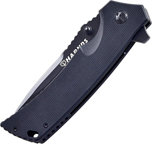 Warrior/General Tactical Folding Knife - D2 Steel Blade G10 Handle Fipper Opening (drop point)