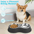 Double Dog Bowls | Stainless Steel Water and Food Bowls | Non-Slip Resin Station | Pet Feeder Bowls for Medium Dogs,